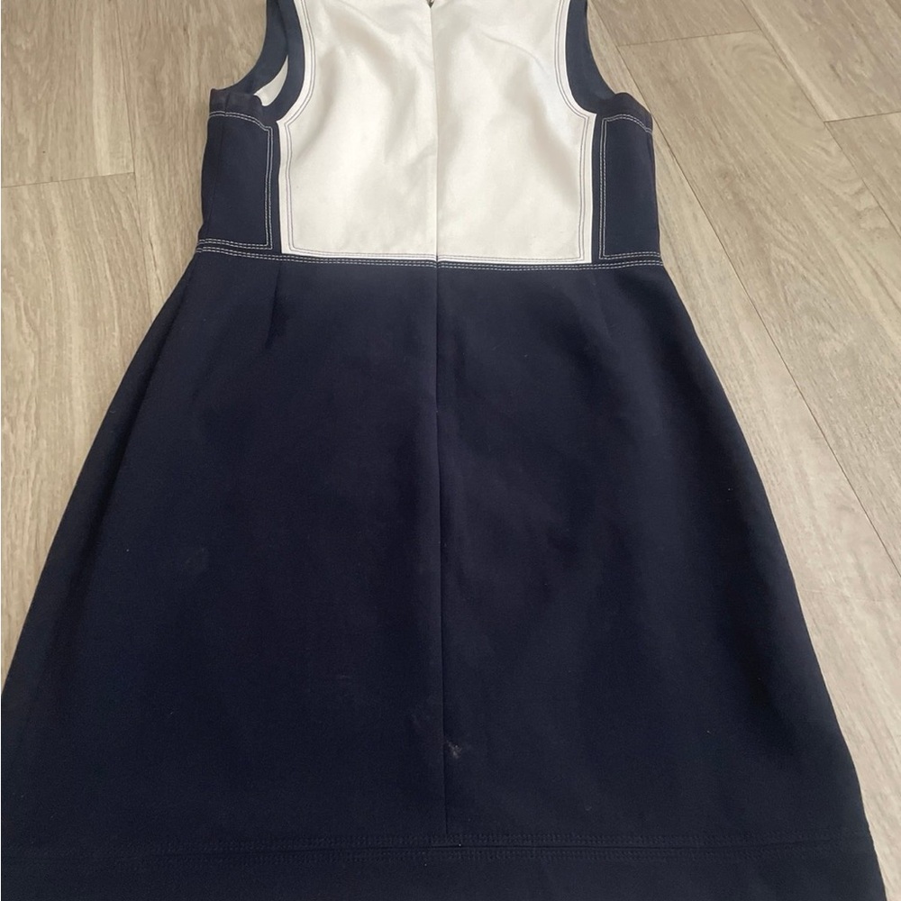 Boss Two-Tone Navy and White Sleeveless Dress - Picture 3 of 5